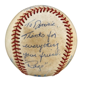 Dave Righetti Signed Game Used Warmup Ball From Record 46th Save Game vs Boston On 9/4/86